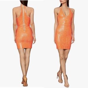 BCBGMAXAZRIA Women's Deep V-Neck Sweater Cocktail Dress